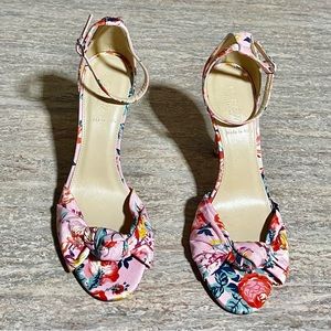 NWOB J Crew Collection pink multicolored floral high heels sandals